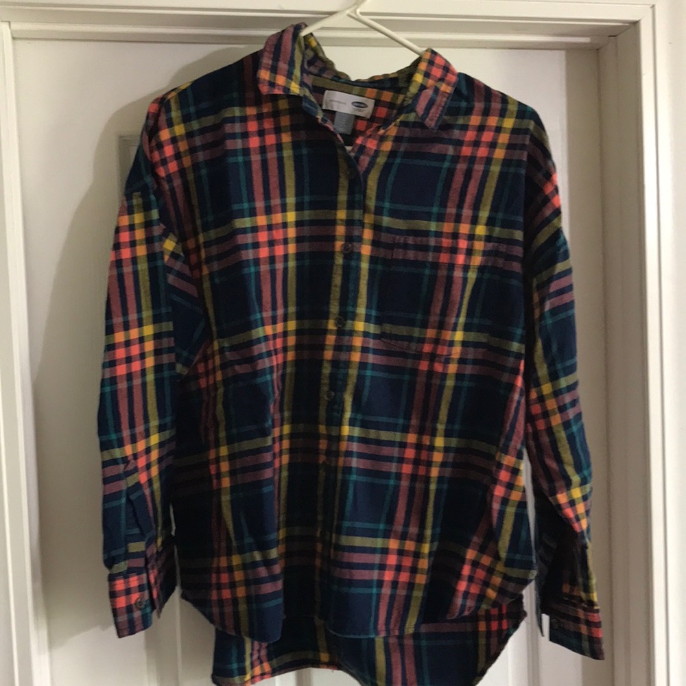 2/$10 Old Navy Bright Plaid Button Down Shirt